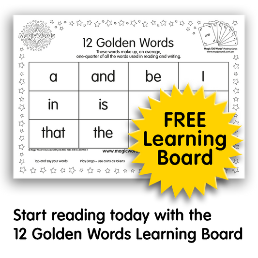 Free - Magic Words 12 Golden Words eLearning Board