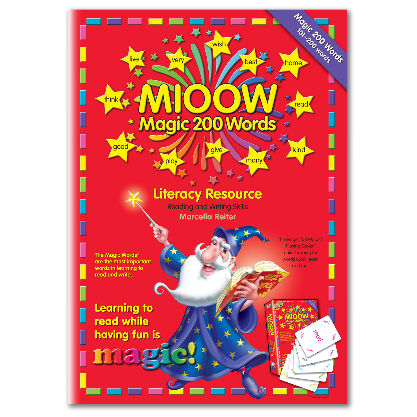Msgic 200 Words Literacy Resource manual featuring the 200 most frequently used words in English together with th most important sight words for reading.