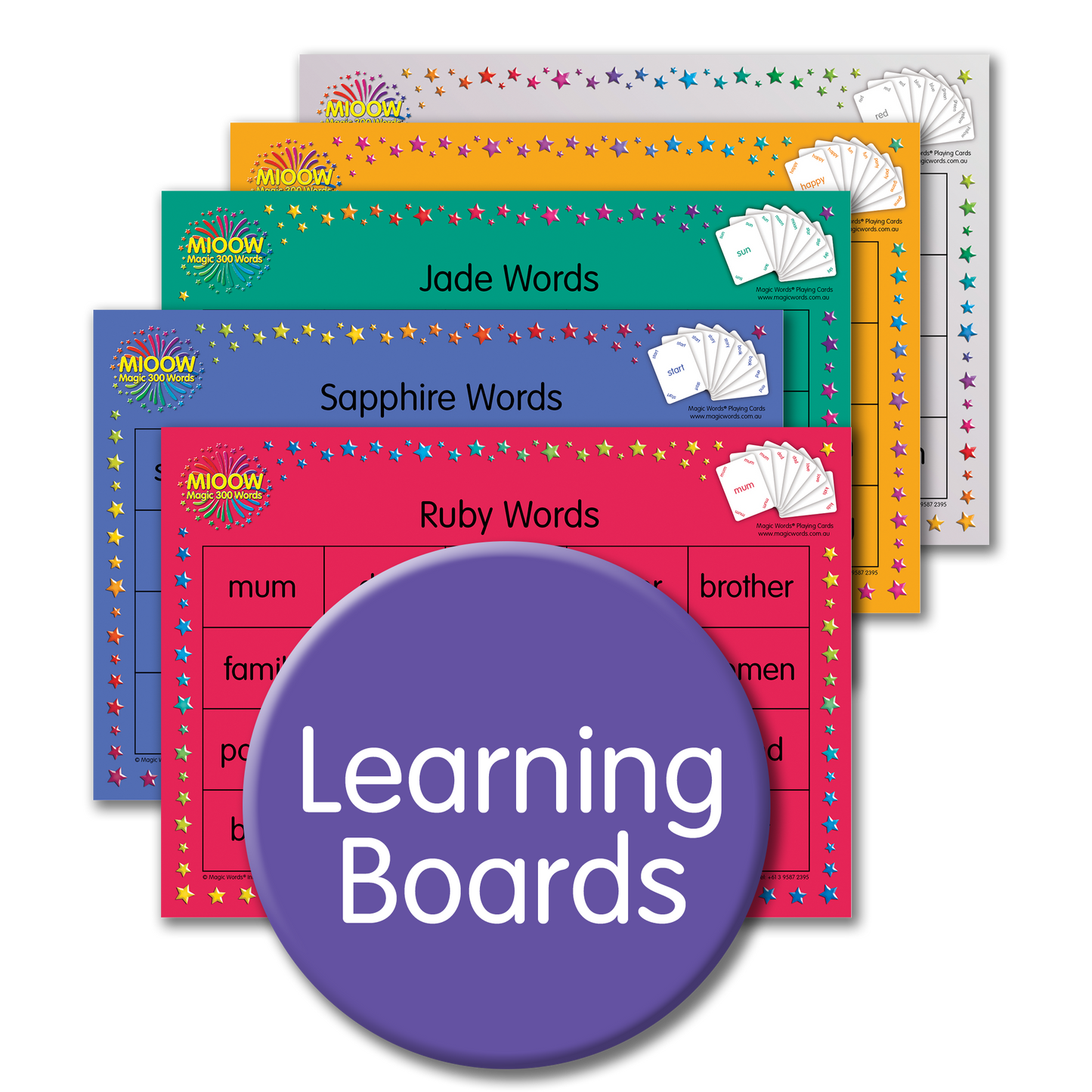 Magic Words sight words Learning Boards for learning to read the most frequently used words in reading. Magic 300 Words Learning Boards.