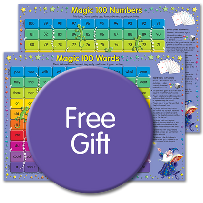 Magic Words sight words board game featuing the Magic 100 Words sight words for learning to read.
